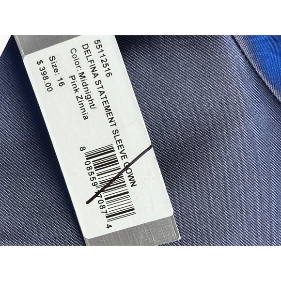 Kay Unger Delfina Statement Sleeve Gown Midnight Pink Zinnia Size 16 NWT - Picture 10 of 12